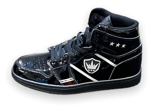 DEVINE | "ONES" ALL BLACK PATENT LEATHER W/ REFLECTIVE TRIM.